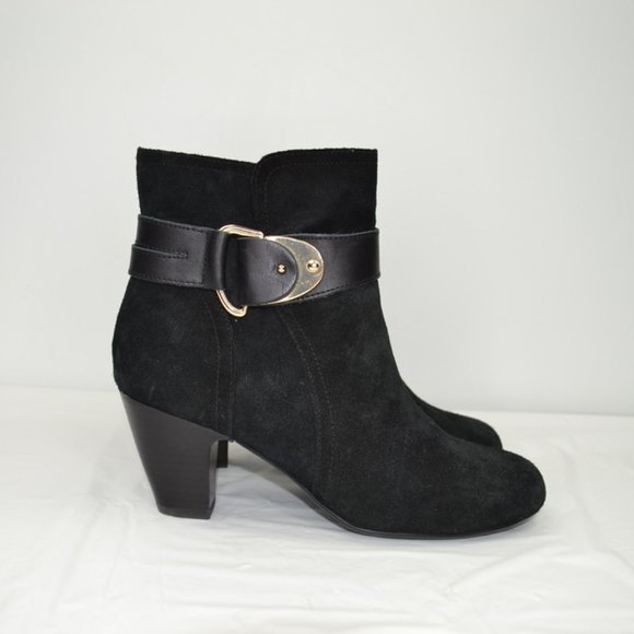 Sofft Nadra Heeled Ankle Boot Booties, Black Suede, Women's 7.5 - Picture 1 of 8